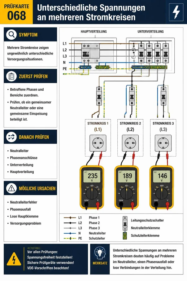 Beispiel einer Prüfkarte zur Elektro-Fehlersuche